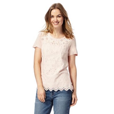 Pink broderie top